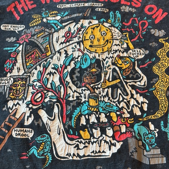 Killer Acid Streetwear World Goes On… after we are gone Black Graphic T-Shirt - Picture 7 of 9